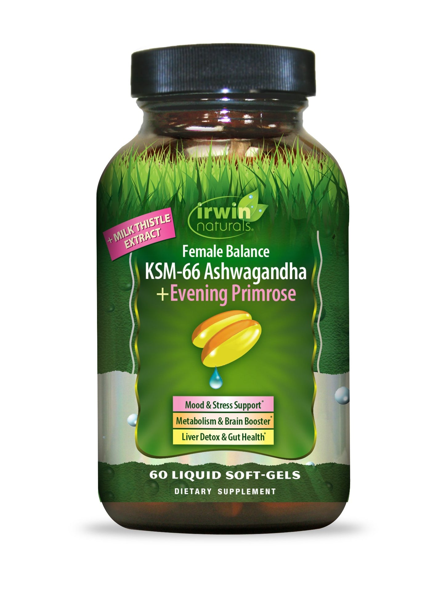 Irwin Naturals Women's KSM-66 Ashwagandha + Evening Primrose - Softgels