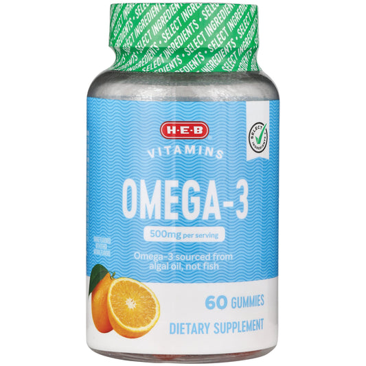 H-E-B Vitamins Omega-3 500mg Gummies - Orange