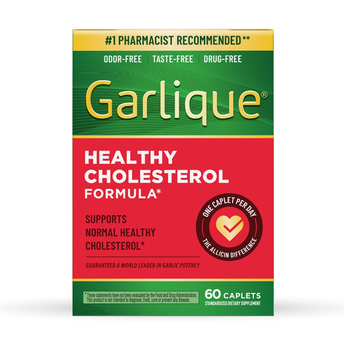 Garlique Healthy Cholesterol Support Caplets - Ordor & Taste Free