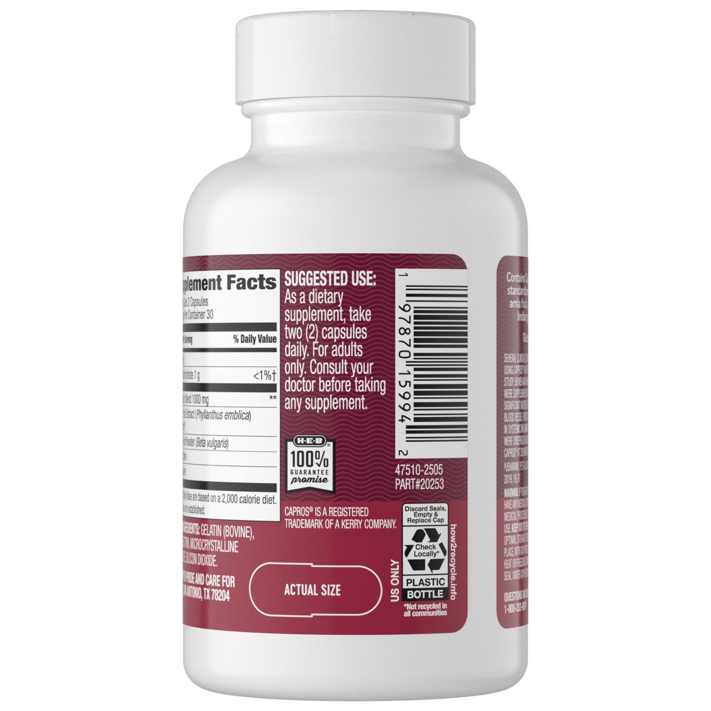 H-E-B Vitamins Circulatory Support  with Beet Root Powder Capsules