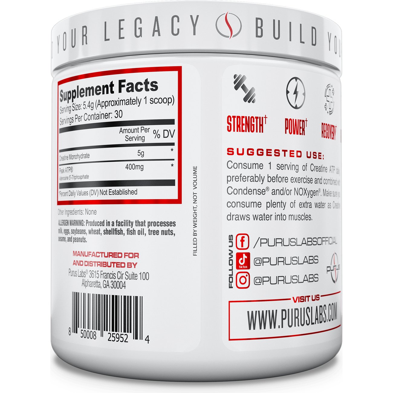 Purus Creatine Monohydrate & Peak ATP Powder