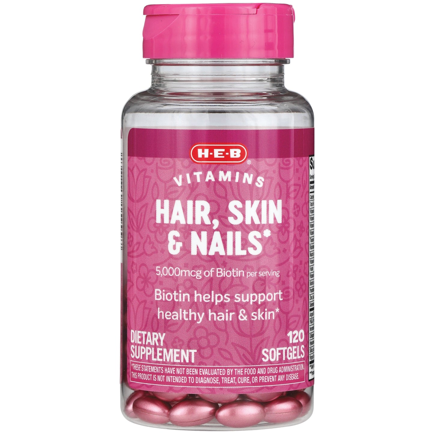 H-E-B Biotin Hair Skin & Nails Softgels