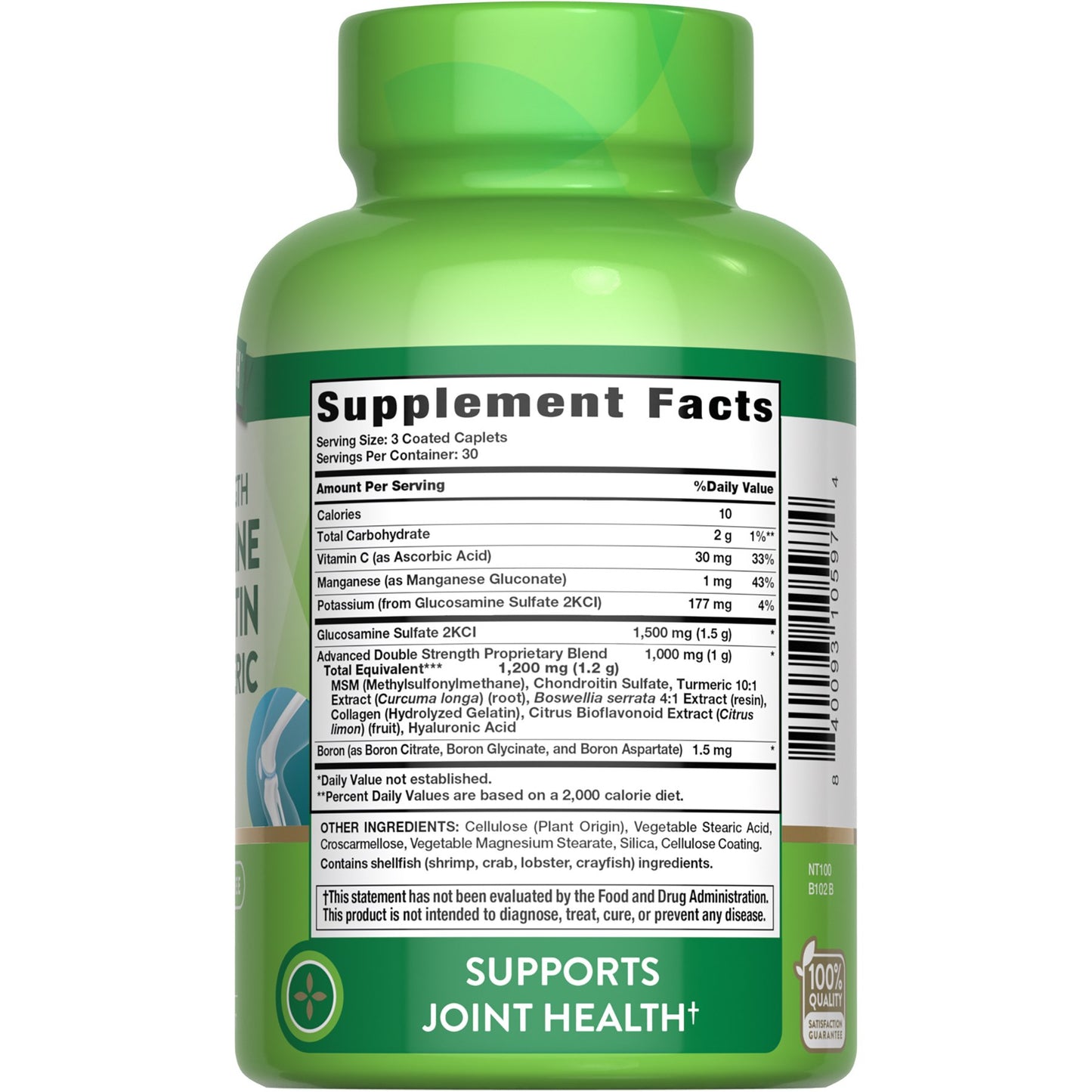 Nature's Truth Glucosamine, Chondroitin MSM & Turmeric Joint Support Caplets