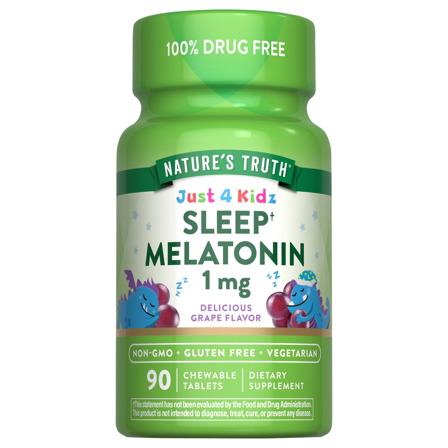 Nature's Truth Just 4 Kids Melatonin 1mg Chewable Tablets - Grape