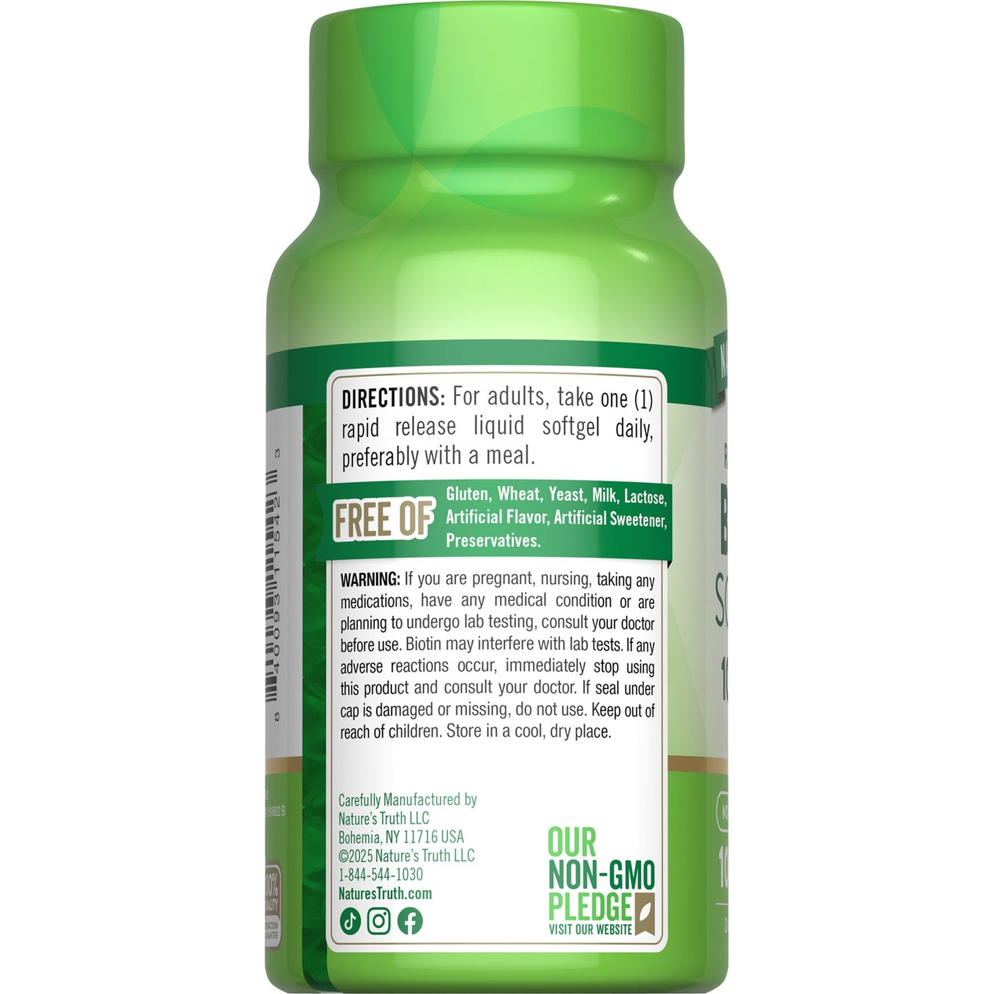 Nature's Truth Biotin Beauty Support 10000mcg Softgels
