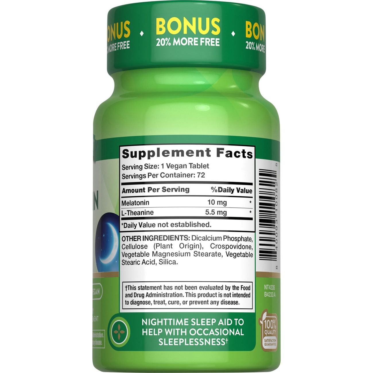 Nature's Truth Melatonin & L-Theanine Sleep Support Tablets