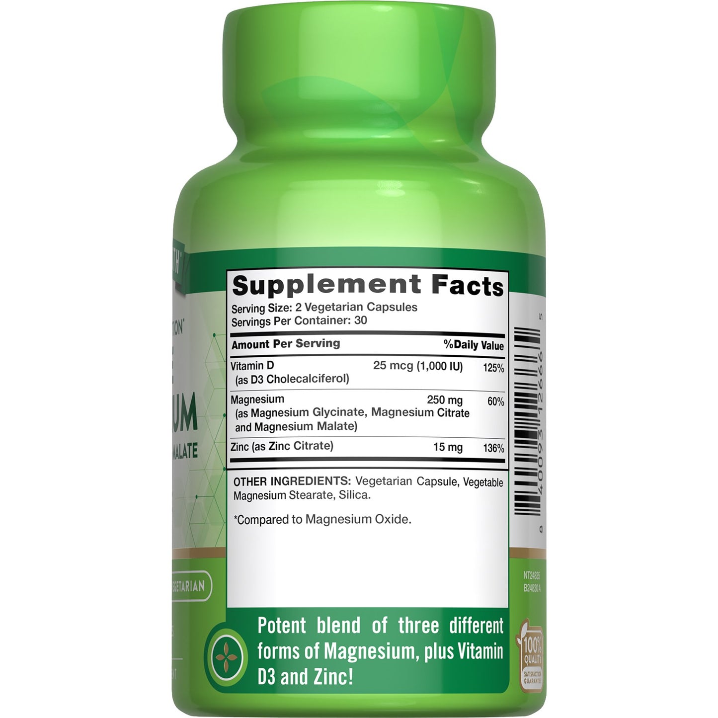 Nature's Truth Triple Magnesium + Vitamin D3 & Zinc Capsules