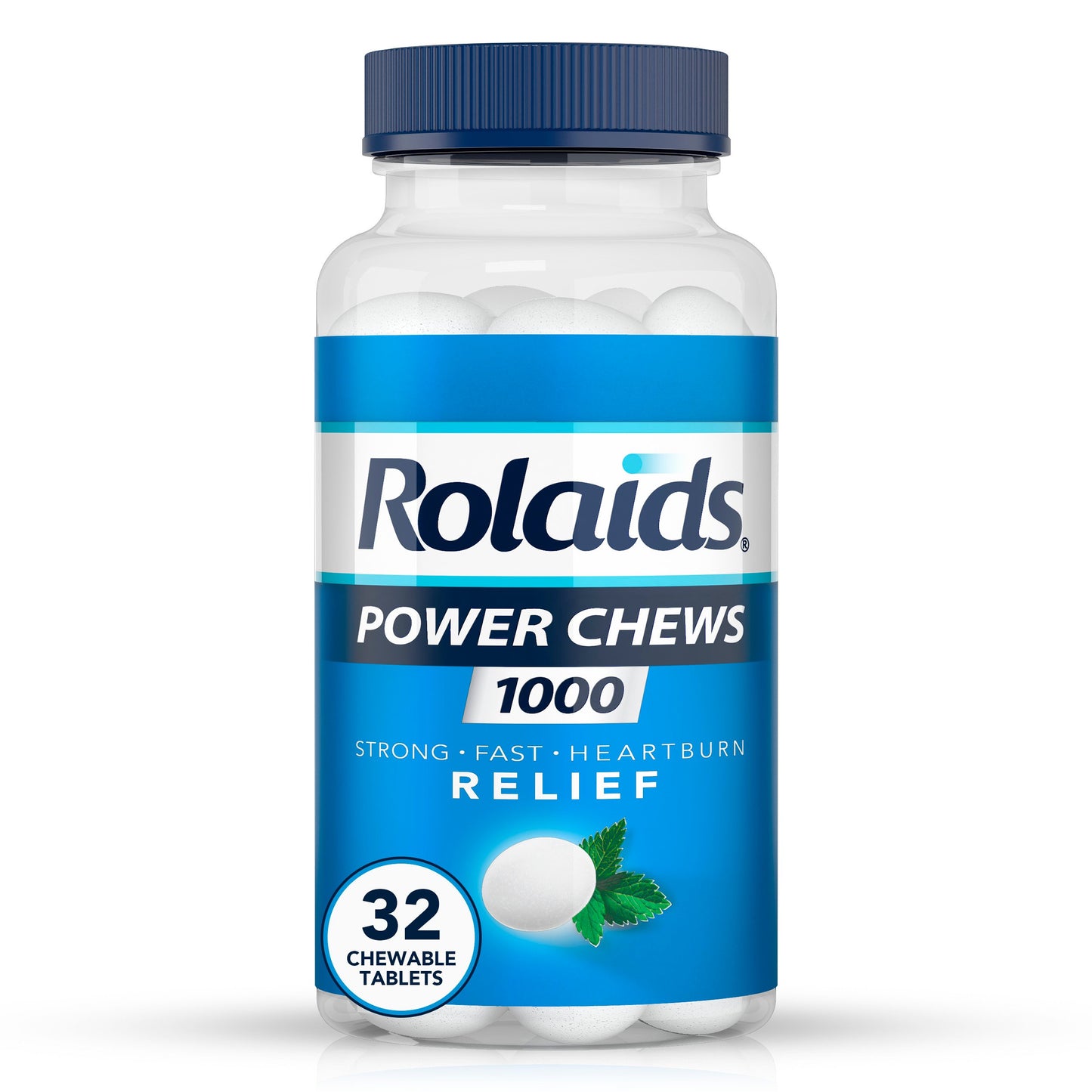 Rolaids Power 1000 Antacid Chewable Tablets, Heartburn Relief, Mint Flavor