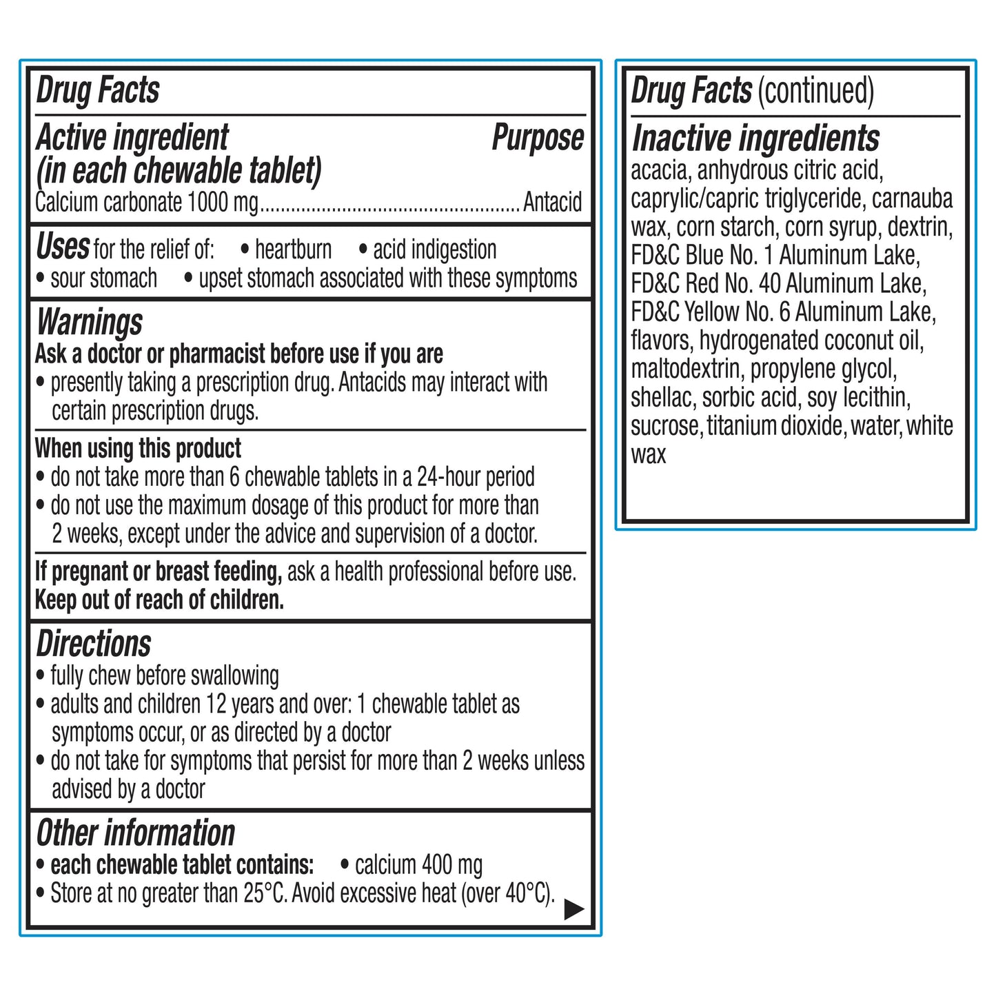 Rolaids Power 1000 Antacid Chewable Tablets, Heartburn Relief, Mint Flavor
