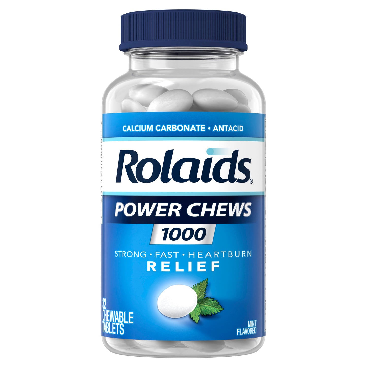Rolaids Power 1000 Antacid Chewable Tablets, Heartburn Relief, Mint Flavor