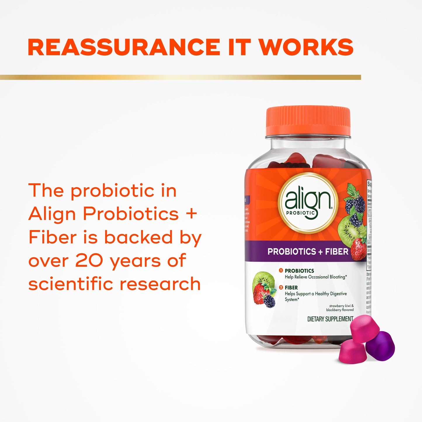 Align Probiotic Gummies, Probiotics + Fiber for Digestive Health