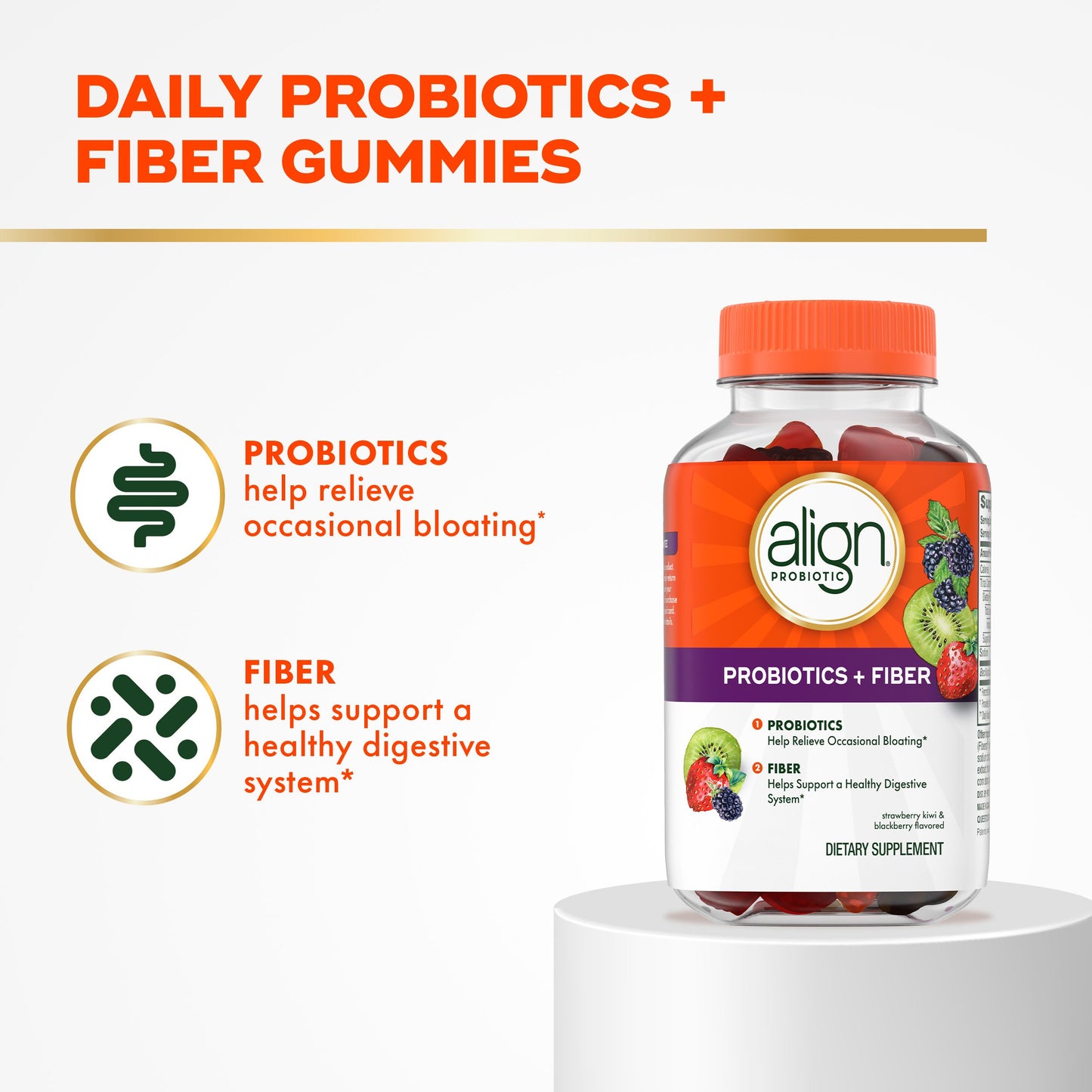 Align Probiotic Gummies, Probiotics + Fiber for Digestive Health