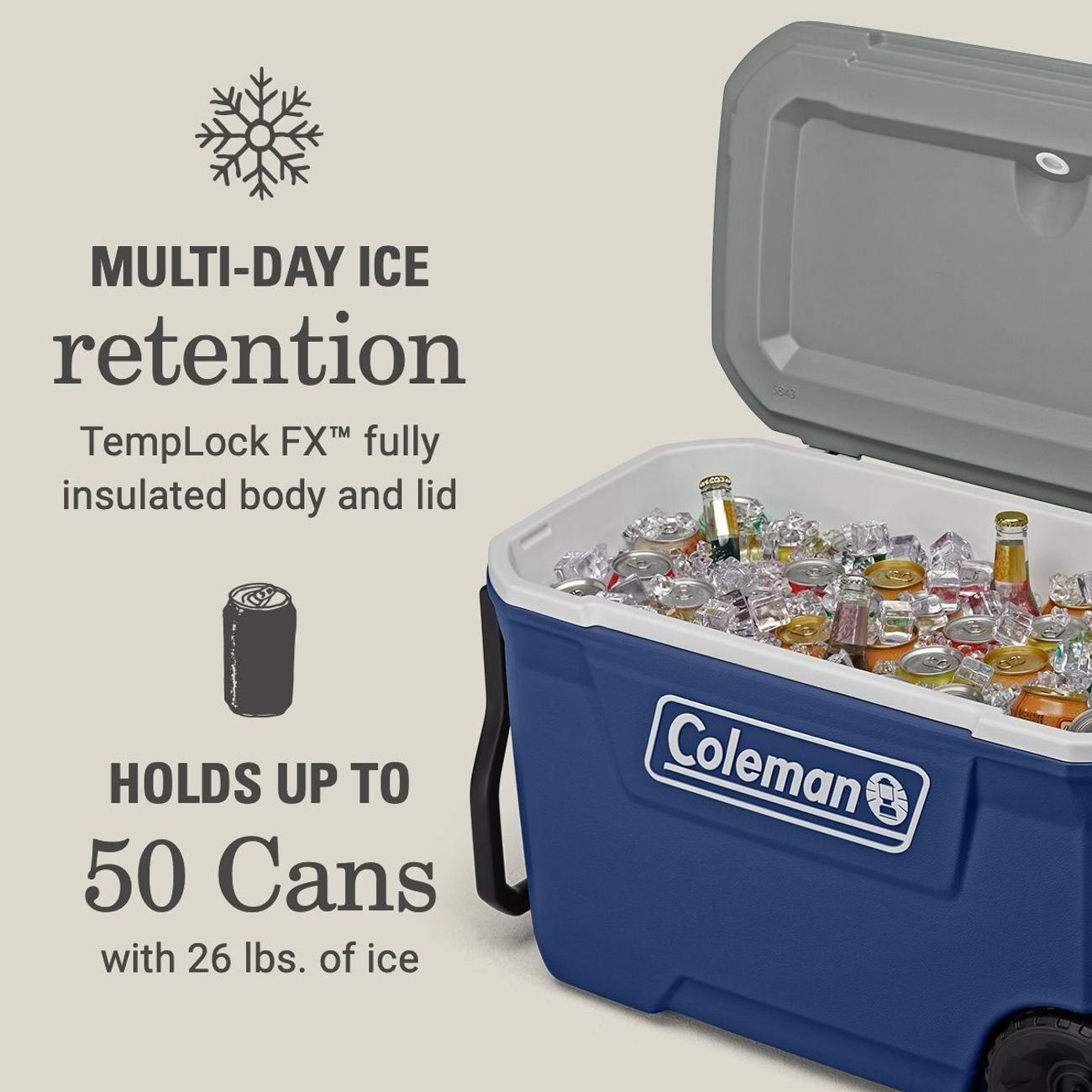 Coleman Classic Cooler with Wheels - Midnight Blue