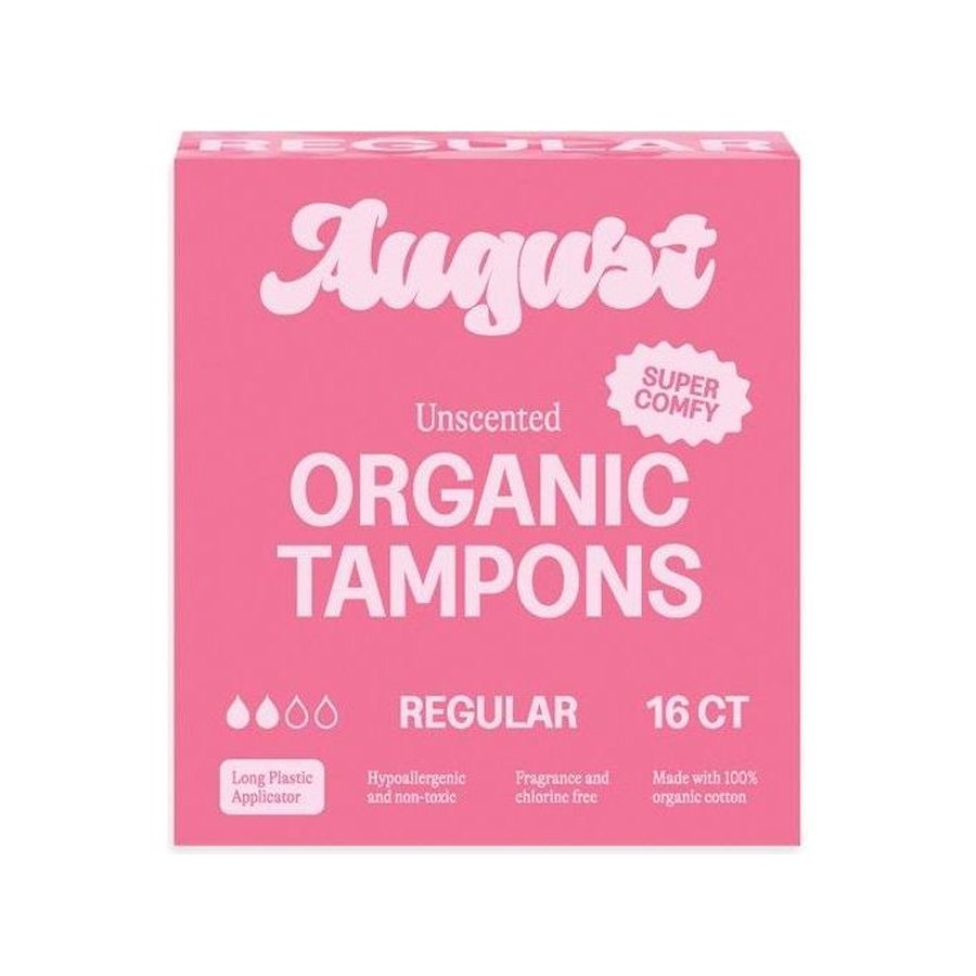 August Organic Cotton Tampons Regular