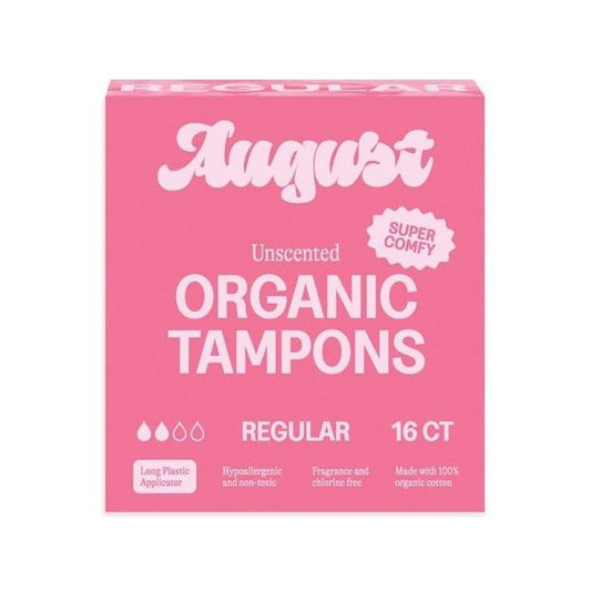 August Organic Cotton Tampons Regular