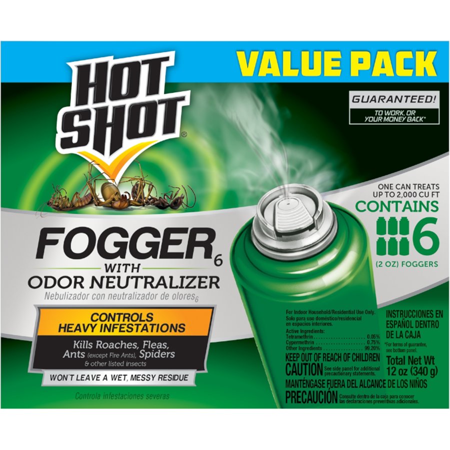 Hot Shot Fogger with Odor Neutralizer, 6 pk
