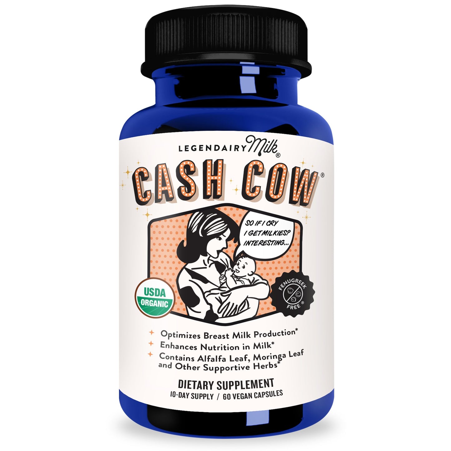 Legendairy Milk Cash Cow Lactation Supplement, Vegan Capsules