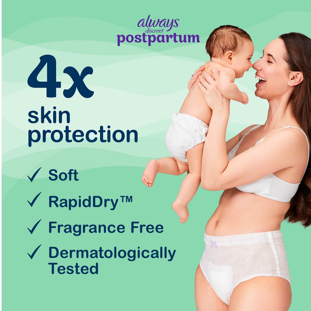 Always Discreet Postpartum Disposable Underwear - S/M