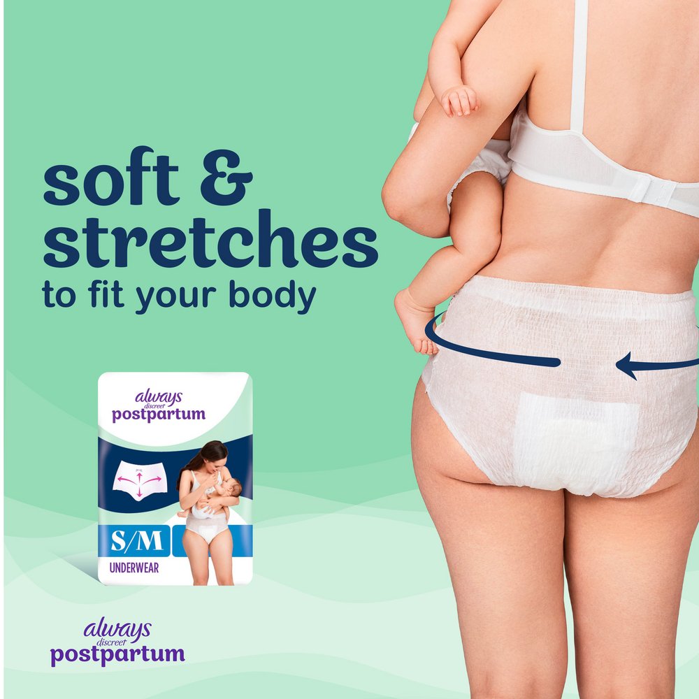 Always Discreet Postpartum Disposable Underwear - S/M