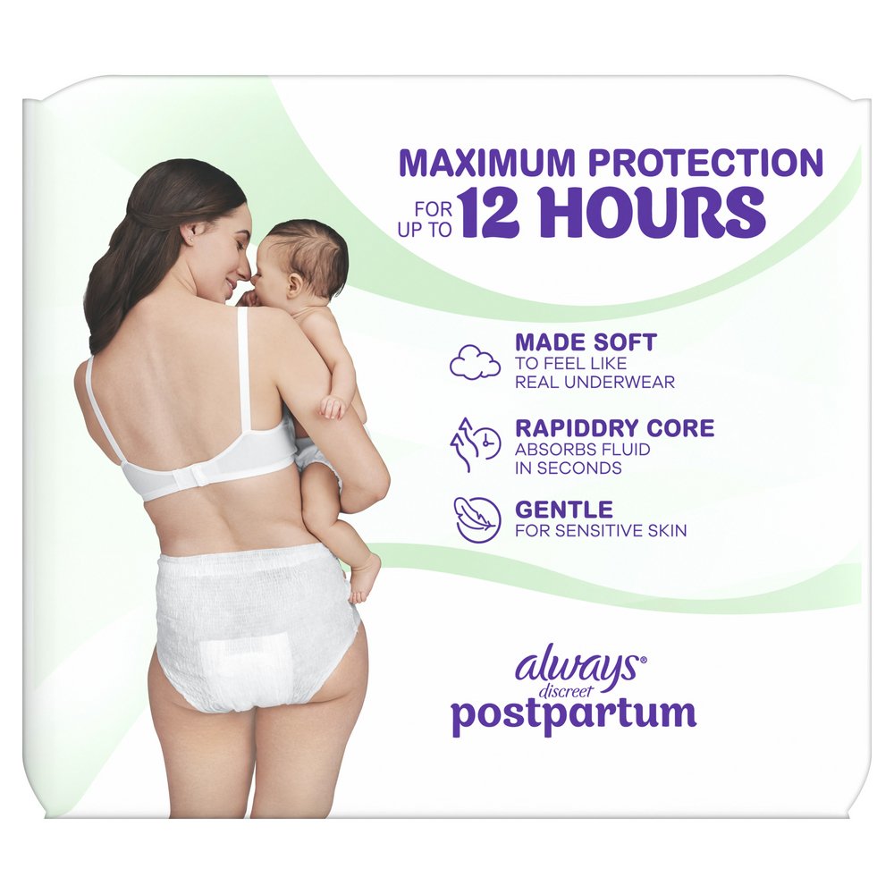 Always Discreet Postpartum Disposable Underwear - S/M