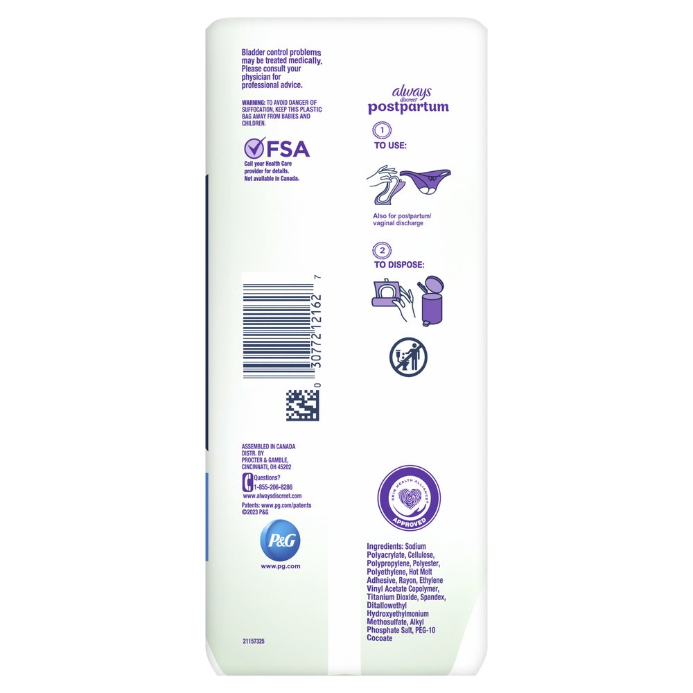 Always Discreet Postpartum Pads - 4 Moderate Flow