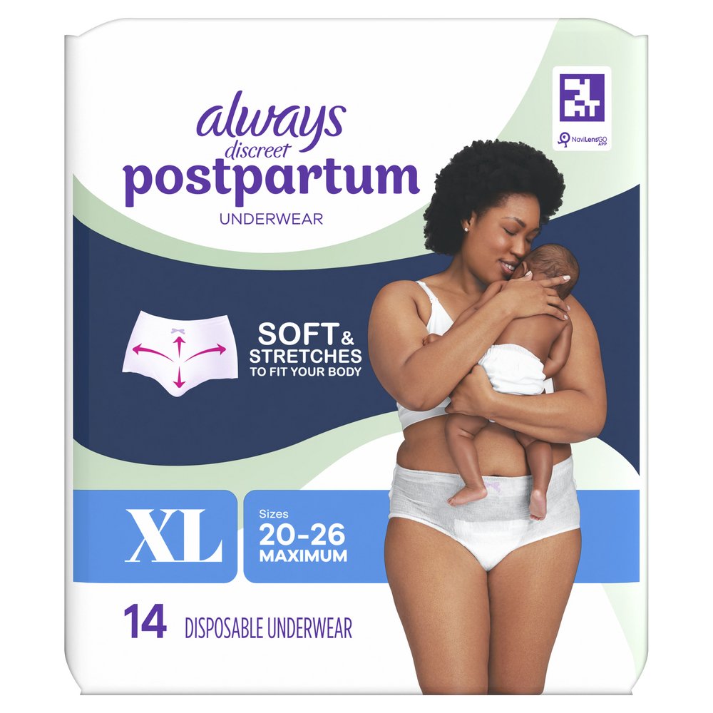 Always Discreet Postpartum Disposable Underwear - XL