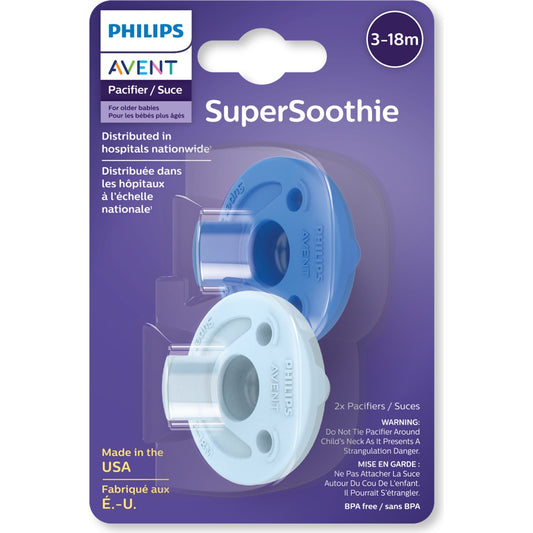 Avent Super Soothie Pacifiers (3-18 Months) -  Light Blue & Sky Blue