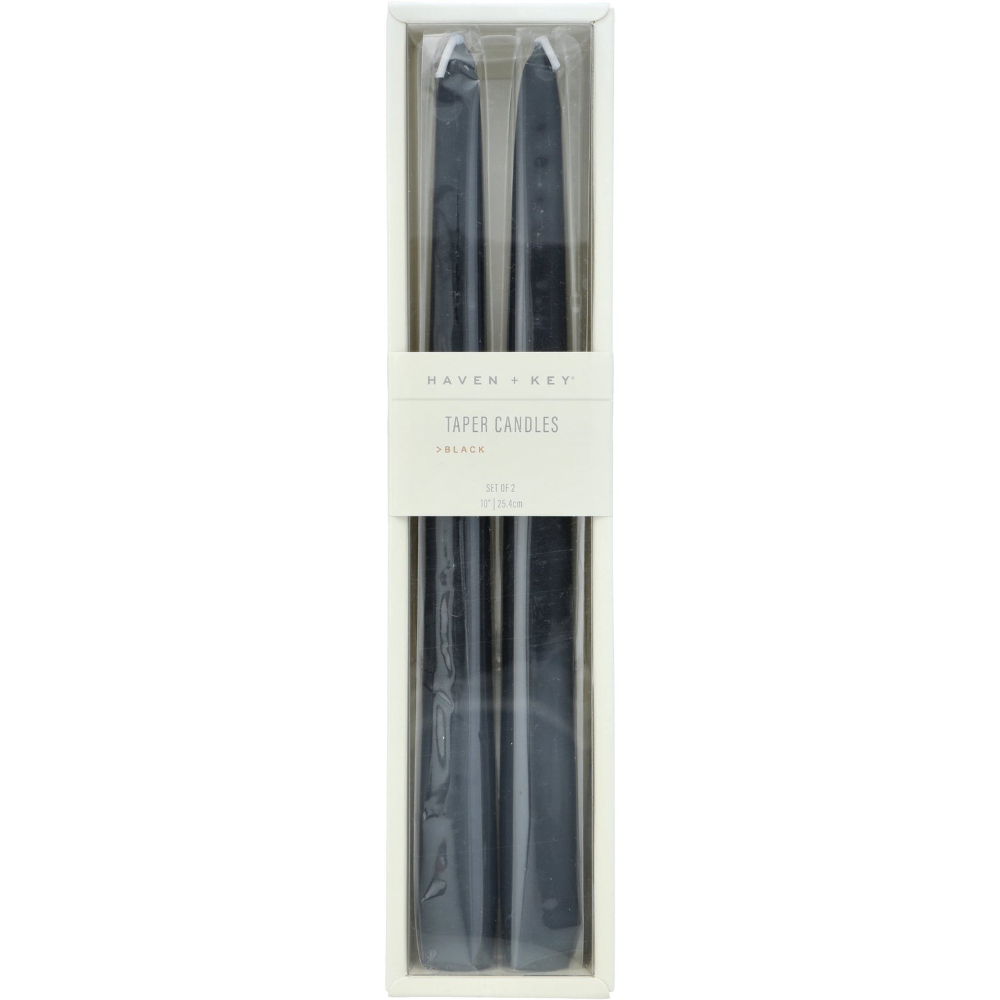 Haven + Key Taper Candle Set - Black, 2 pk