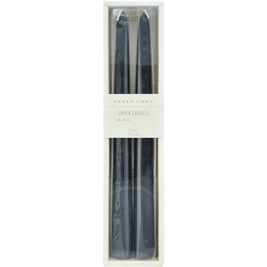 Haven + Key Taper Candle Set - Black, 2 pk