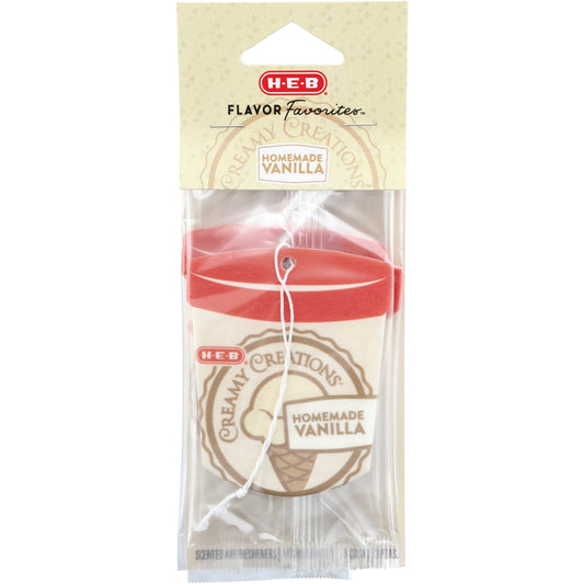H-E-B Flavor Favorites Car Air Fresheners - Creamy Creations Homemade Vanilla Ice Cream