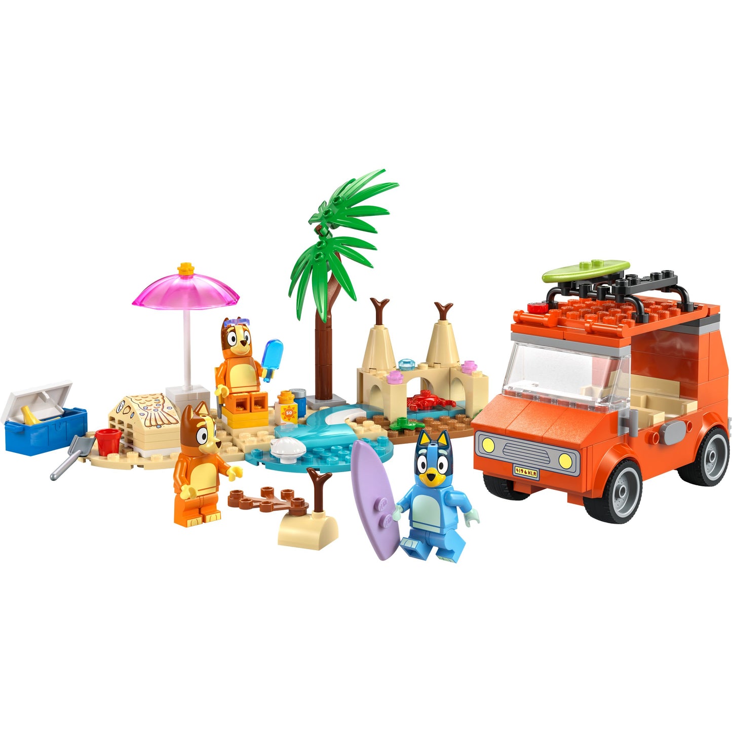 LEGO Bluey's Beach & Family Car Trip Set