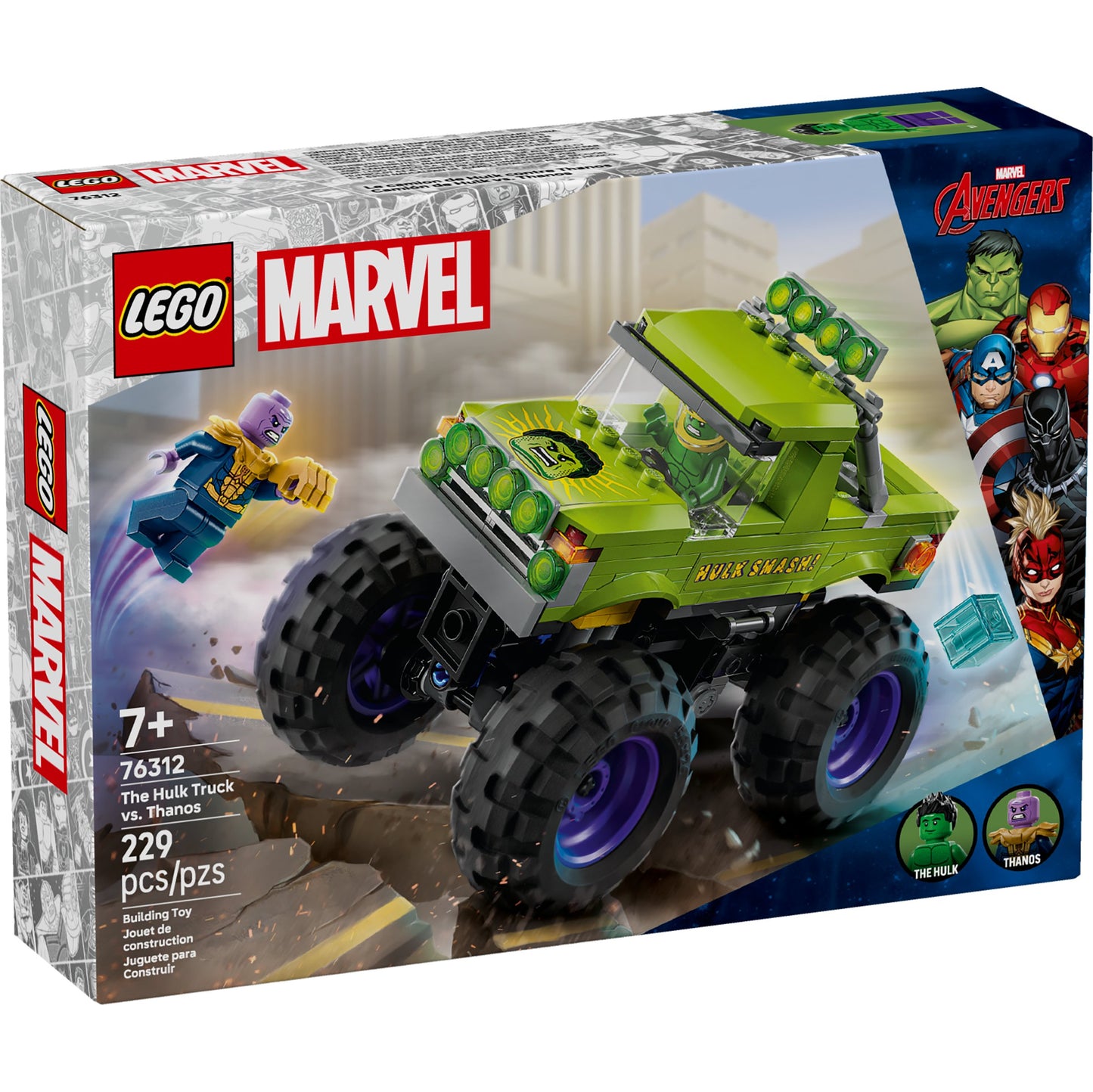 LEGO Marvel The Hulk Truck vs Thanos Set