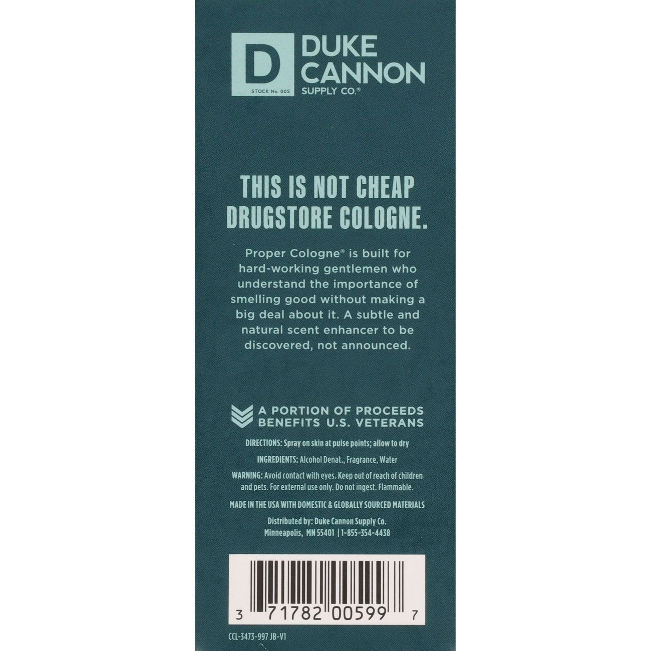 Duke Cannon Men's Proper Cologne - Seawolf