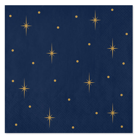 American Greetings Gold Stars on Navy Lunch Napkins