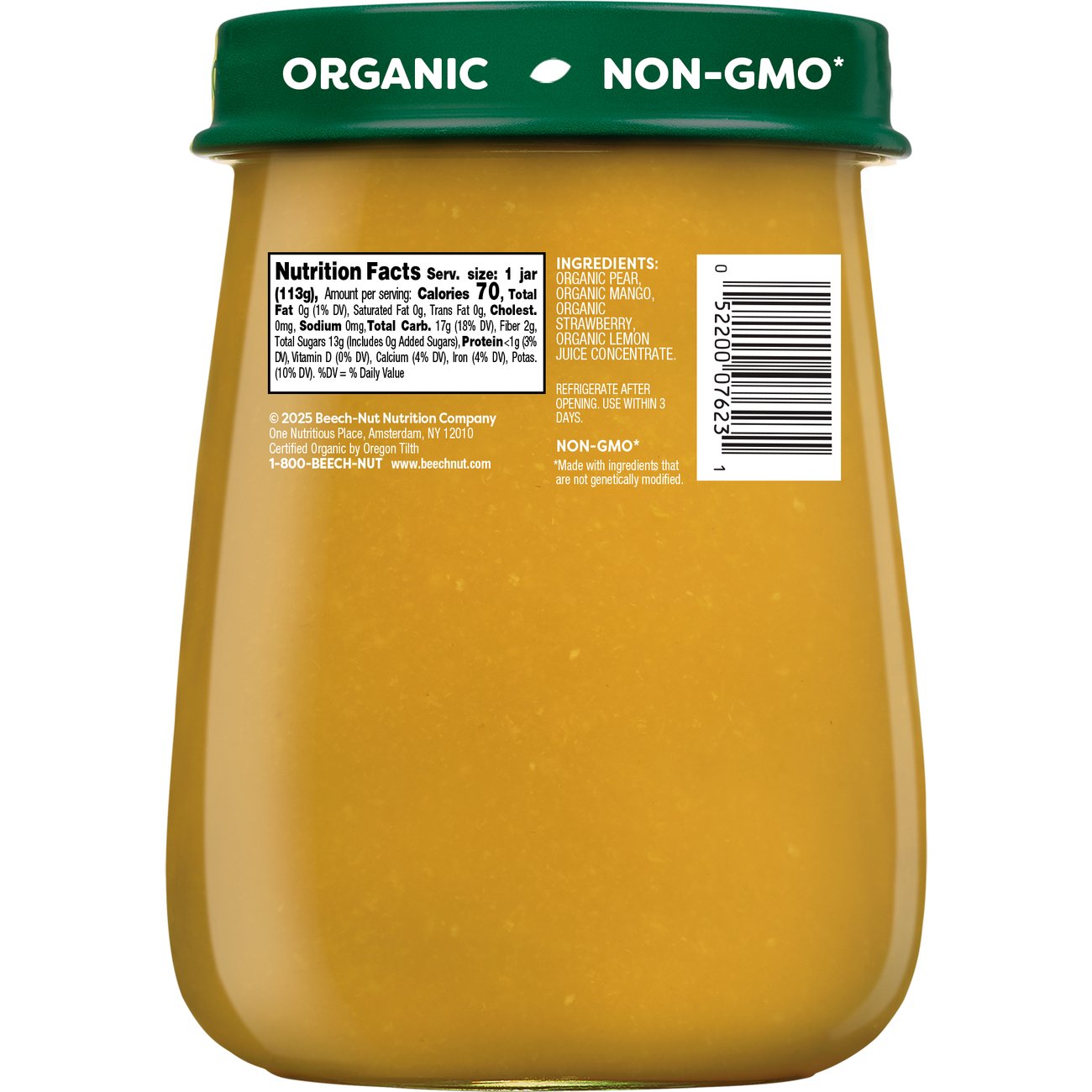 Beech-Nut Organics Baby Food - Pear Mango & Strawberry