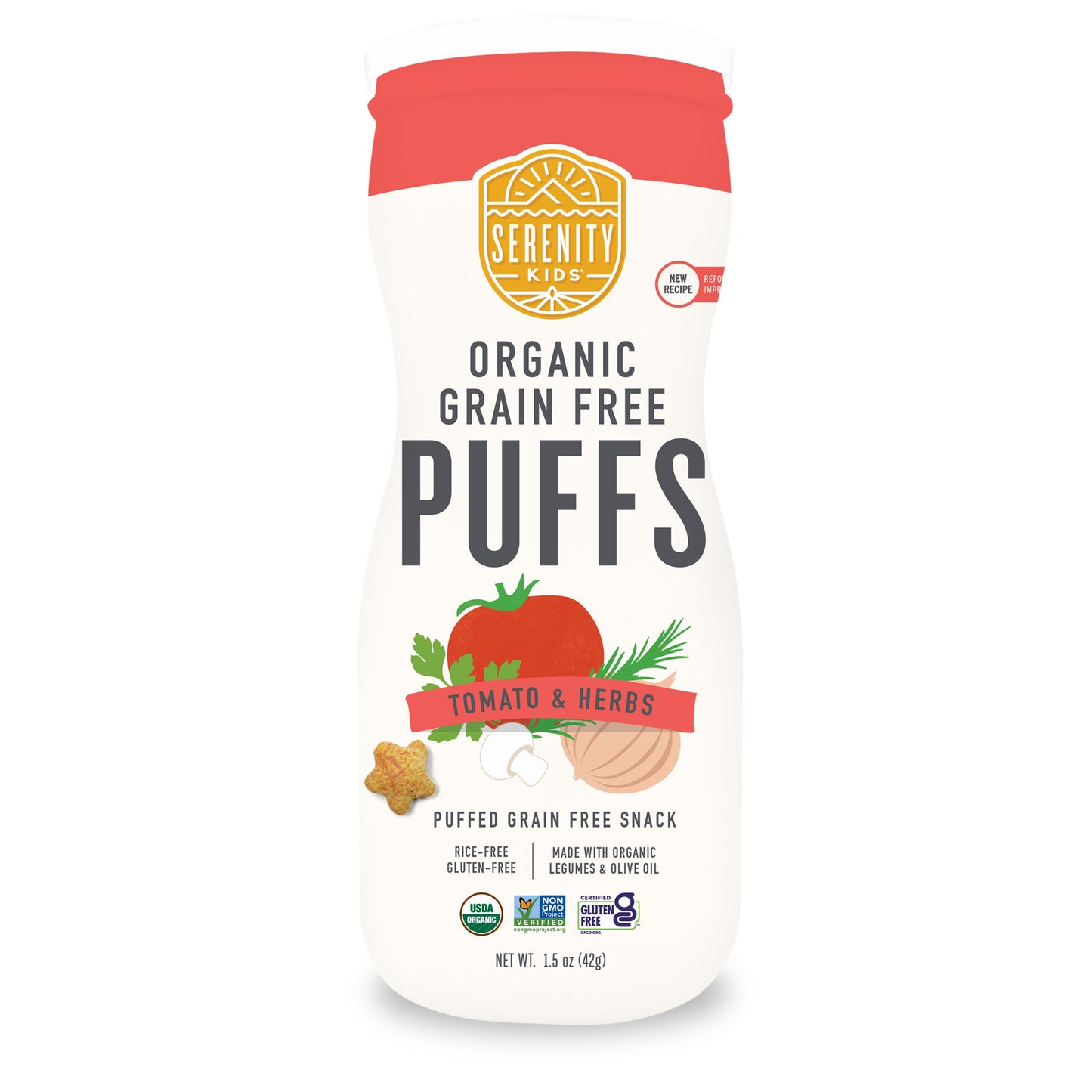 Serenity Kids Grain Free Puffs - Tomato & Herbs