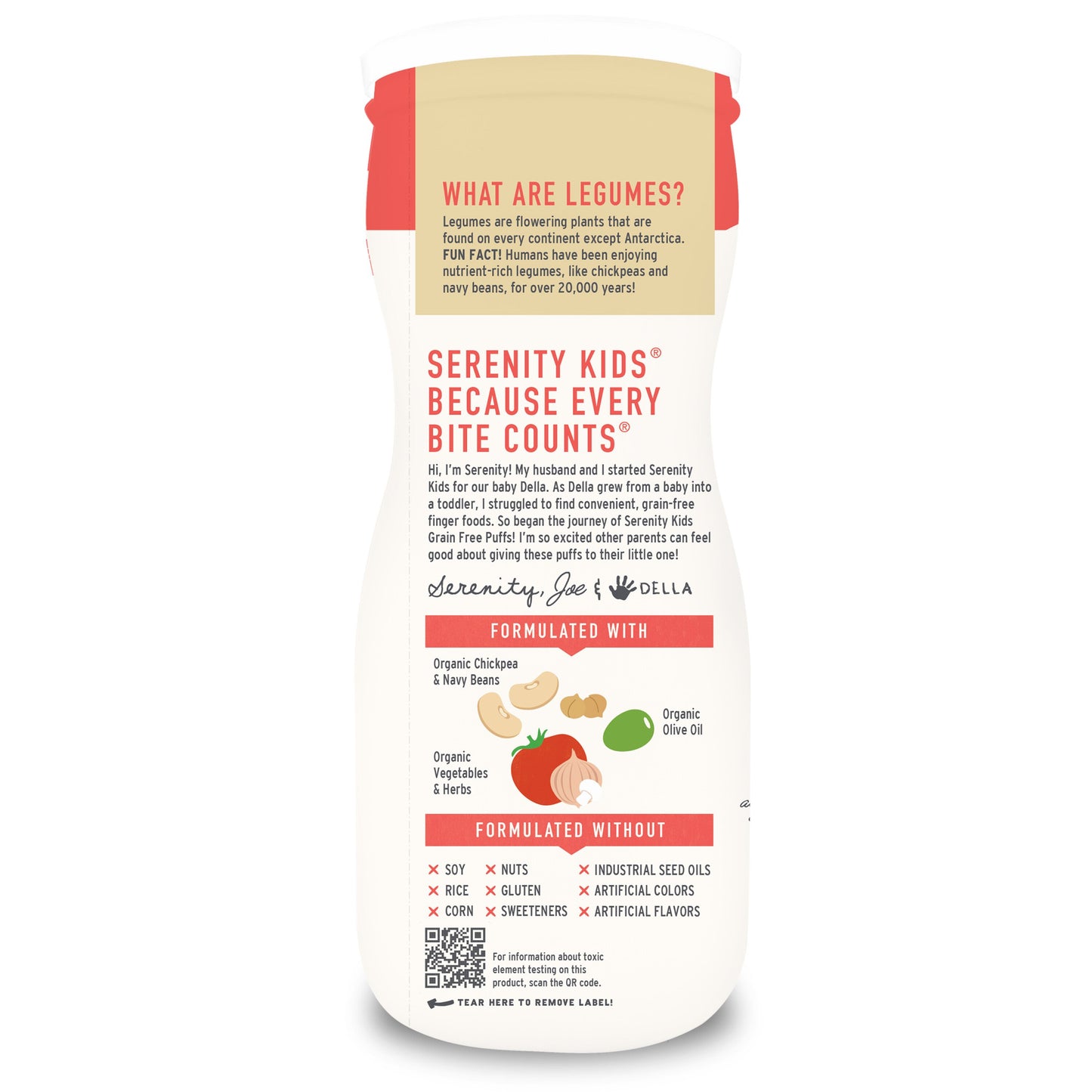 Serenity Kids Grain Free Puffs - Tomato & Herbs
