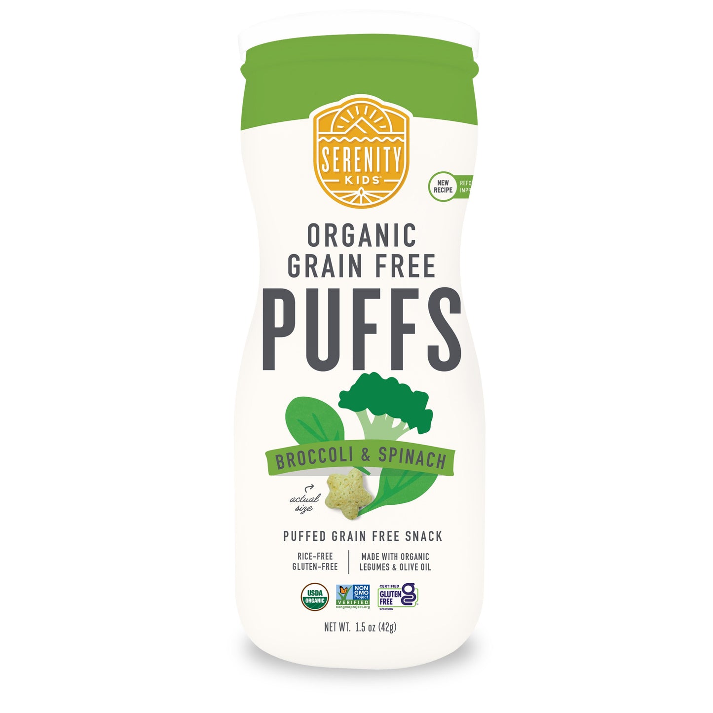 Serenity Kids Grain Free Puffs - Broccoli & Spinach