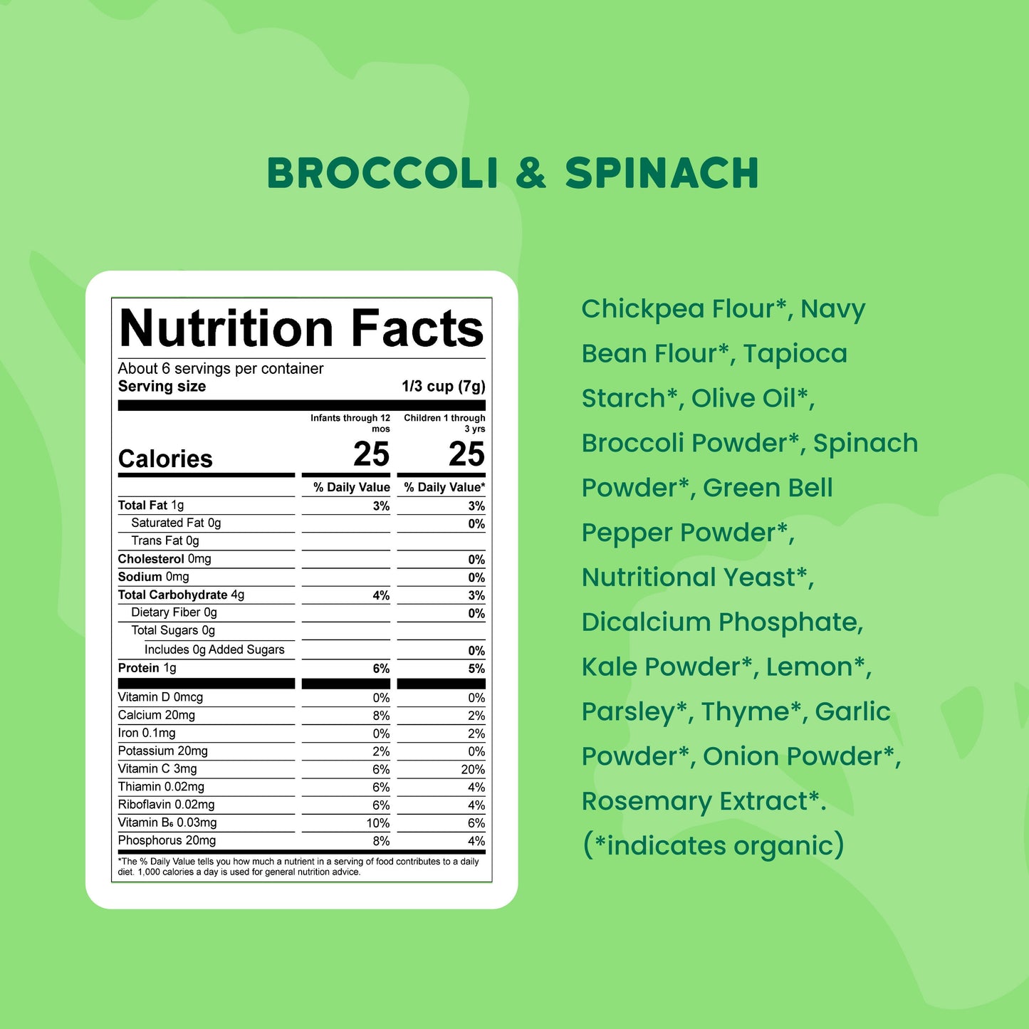 Serenity Kids Grain Free Puffs - Broccoli & Spinach