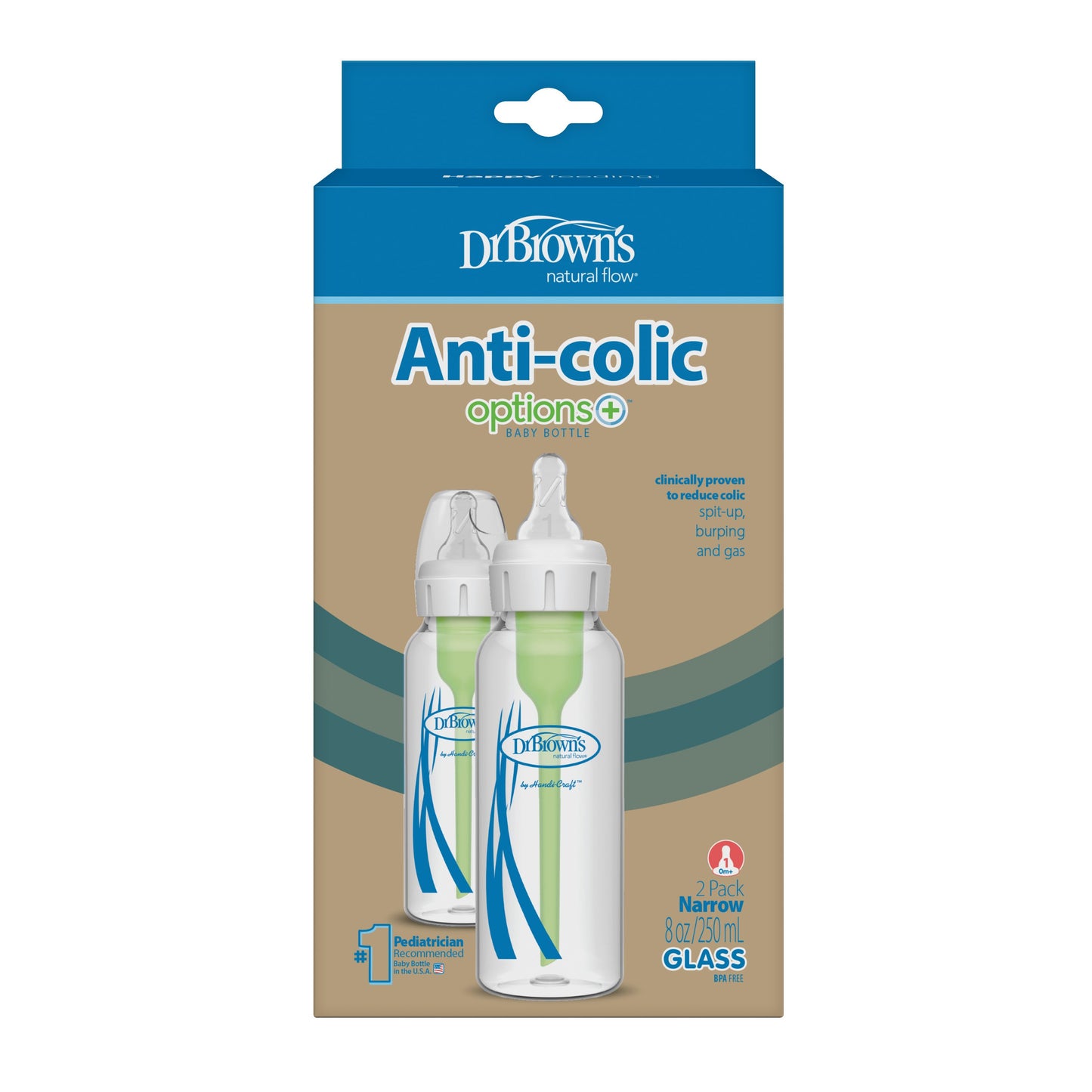 Dr Browns Anti-Colic Glass 8 oz Baby Bottles
