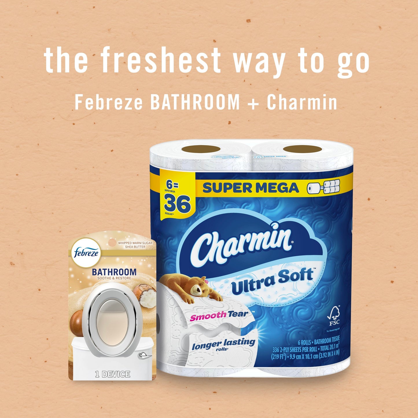 Febreze Bathroom Odor-Fighting Air Freshener - Soothe & Restore Sugar Shae Butter