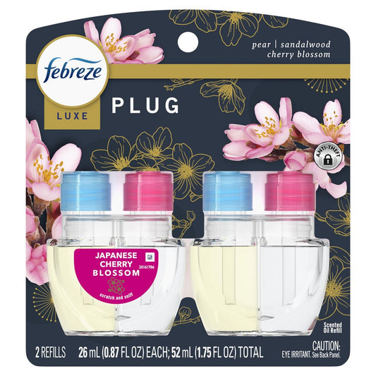 Febreze Plug In Air Freshener Odor-Fighting Scented Oil Refill - Japanese Cherry Blossom