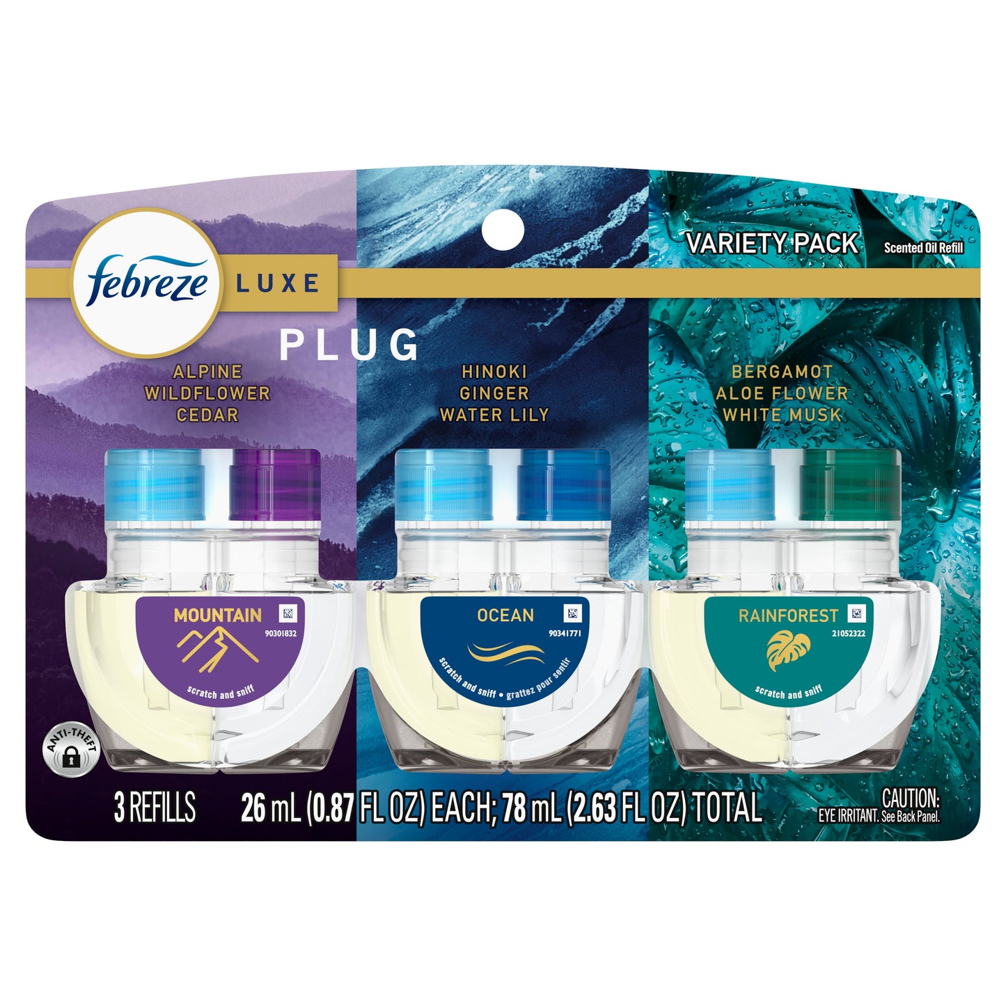 Febreze Luxe Plug In Air Freshener Scented Oil Refill - Variety Pack