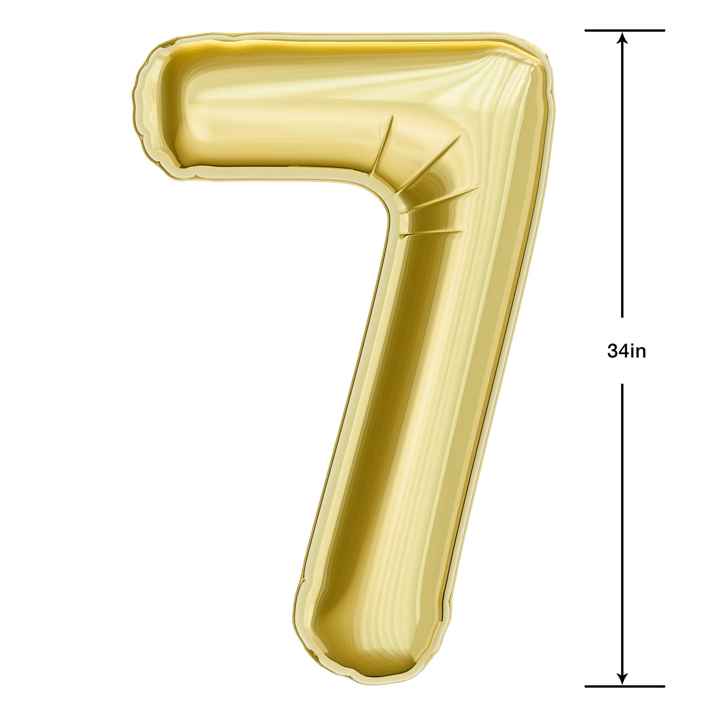 American Greetings Number 7 Large Gold Foil Uninflated Balloon