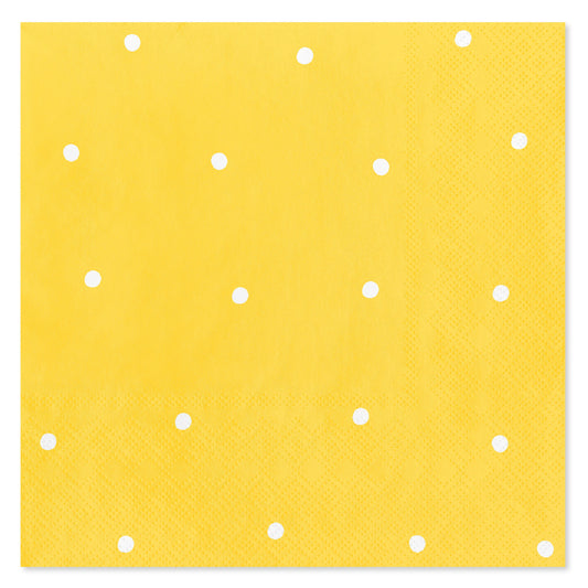 American Greetings Polka Dots on Yellow Lunch Napkins