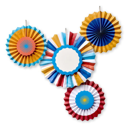 American Greetings Colorful Medley Decorative Party Fan Set for Birthday Celebrations