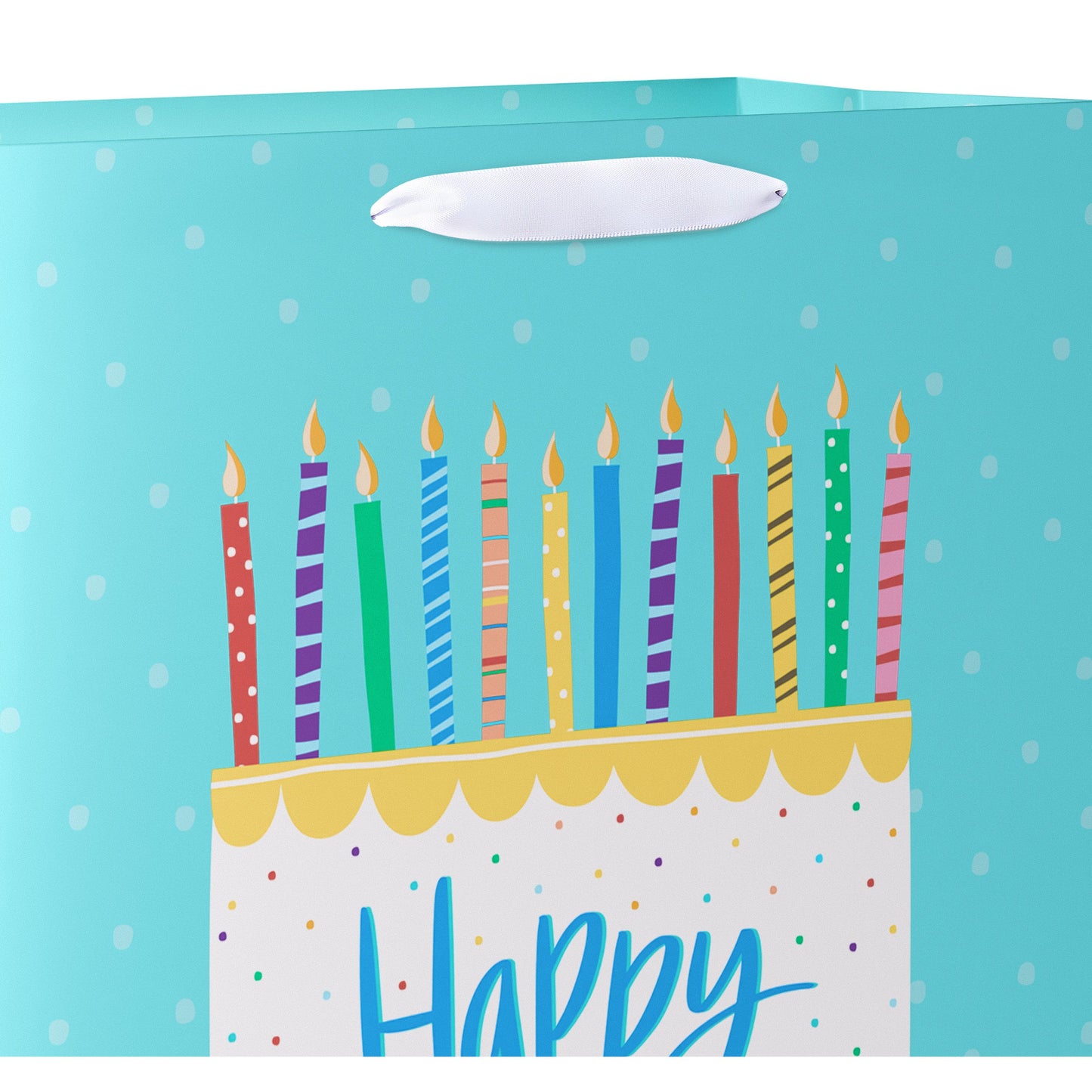 American Greetings Cake & Candles Extra Large Teal Birthday Gift Bag