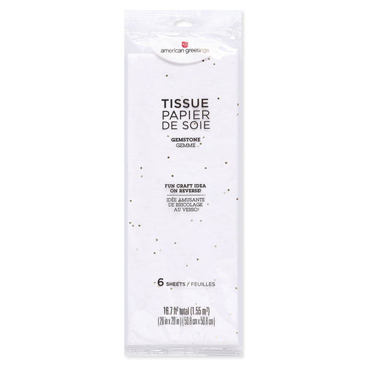 American Greetings Gold Gem on White Tissue Paper Bundle, 6 ct