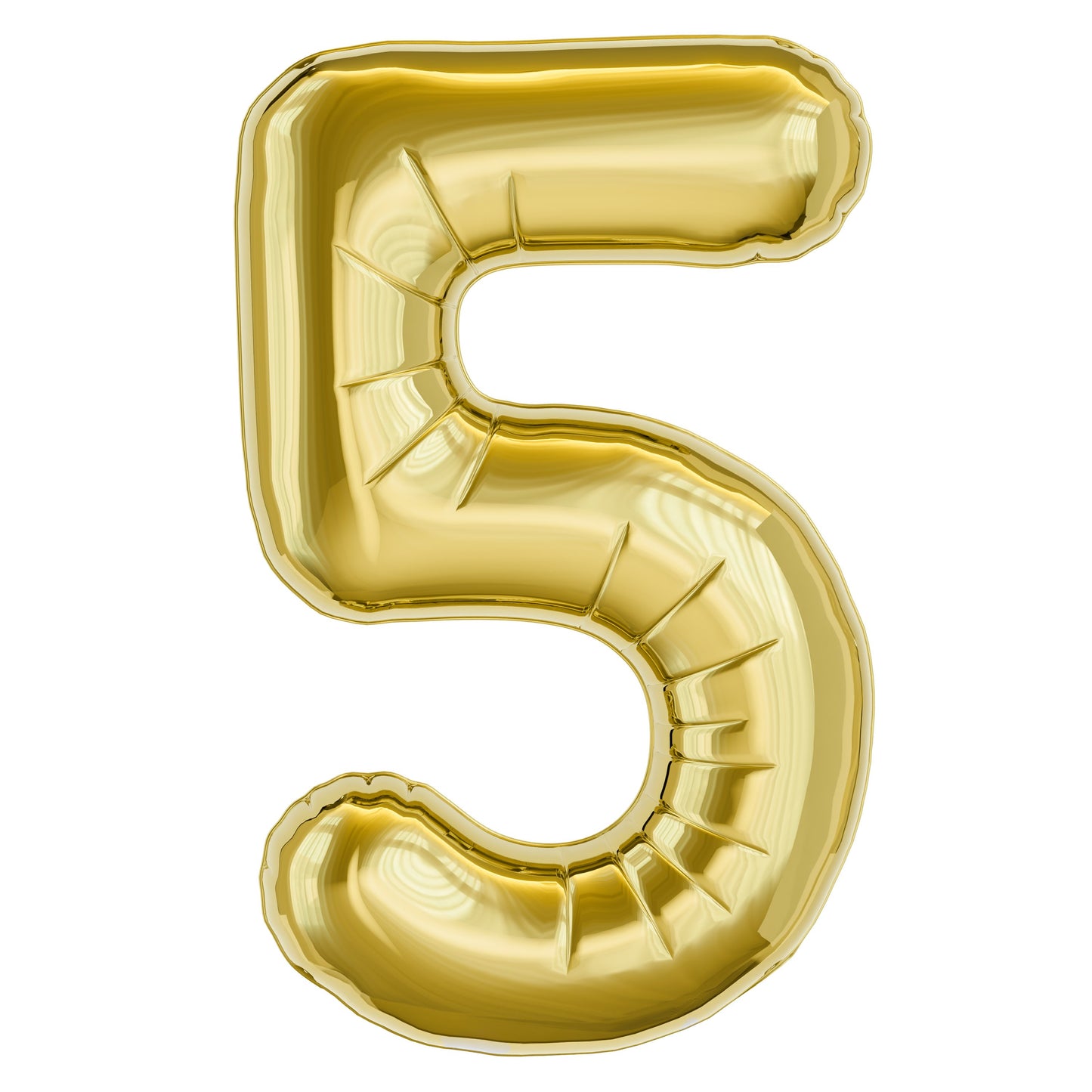 American Greetings Number 5 Large Gold Foil Uninflated Balloon