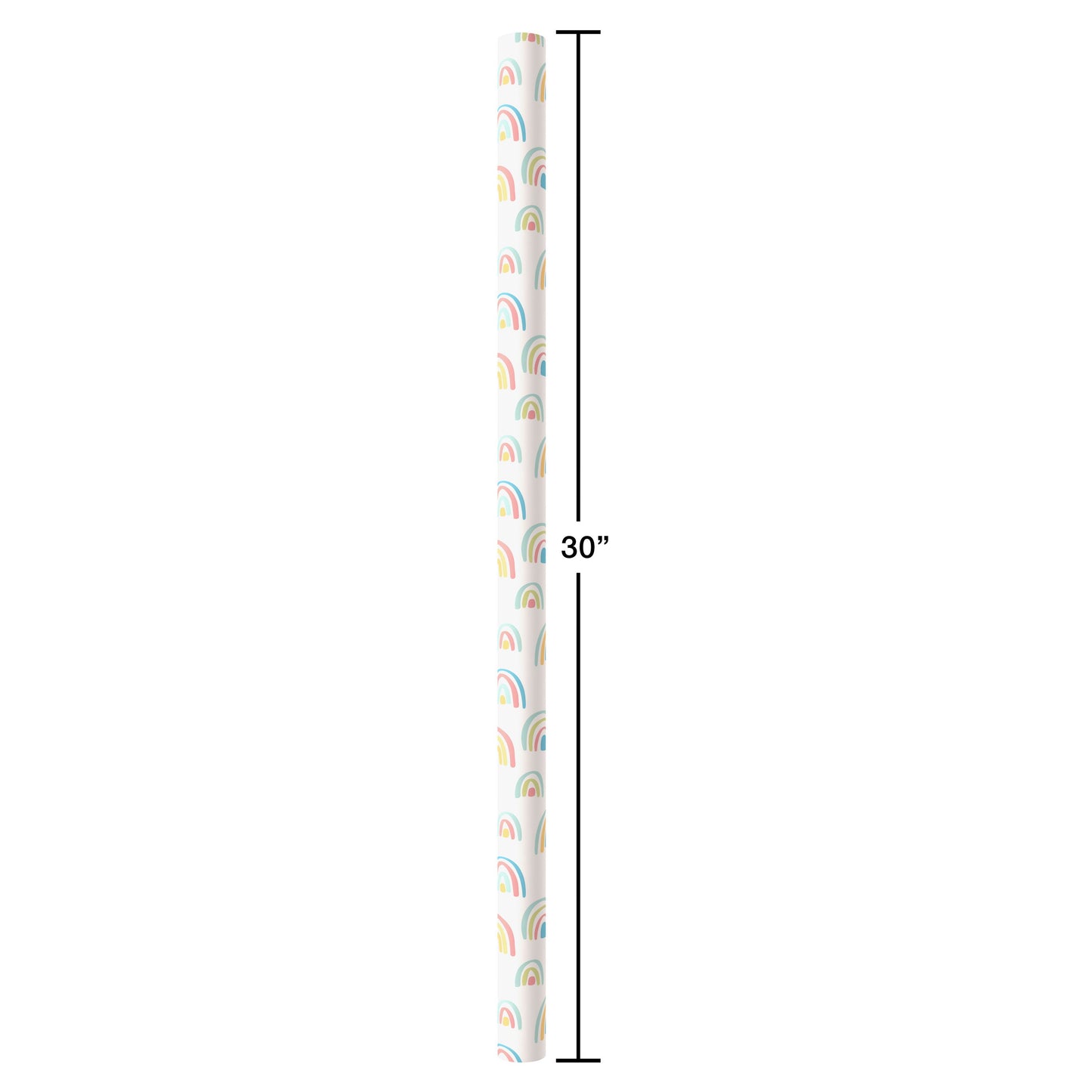 American Greetings White with Rainbows Wrapping Paper, 20 sq. ft.